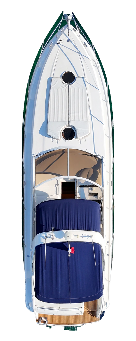 Silsilah under way, seen from above.